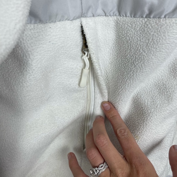 The North Face Size Large Denali White Grey Long Sleeve Zip Up Jacket - Picture 8 of 11